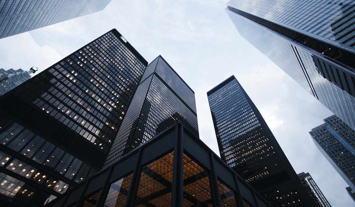 Modern commercial office buildings